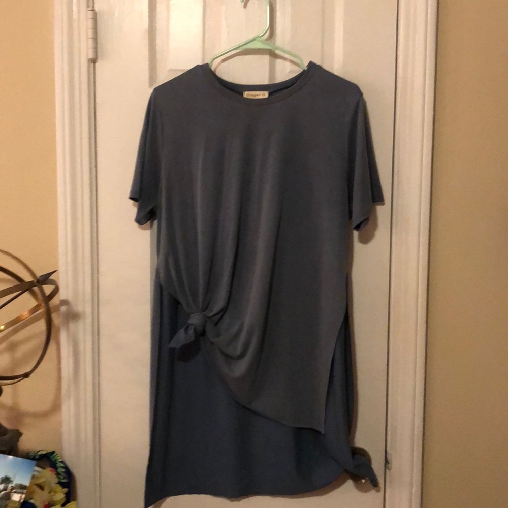 Blue high low tunic shirt